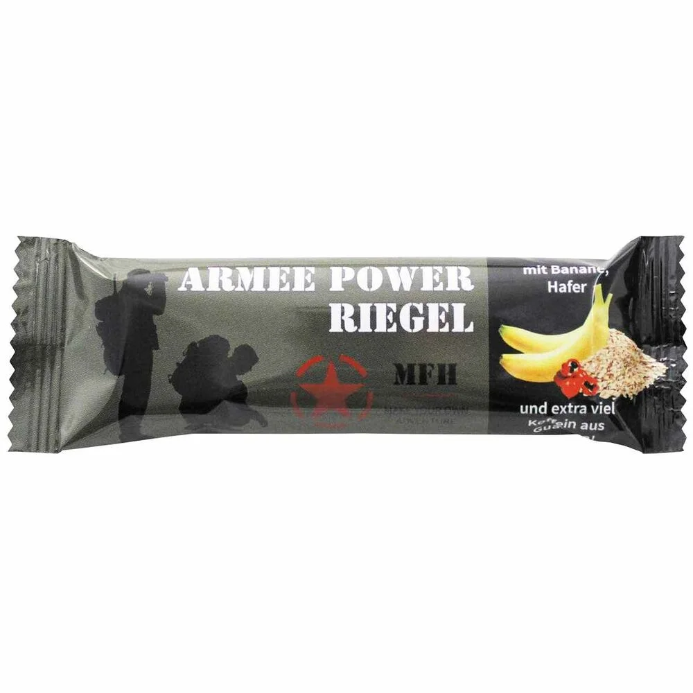 23,33 €/kg Armee Power Riegel, Haferriegel mit Banane und Guarana, koffeinhaltig